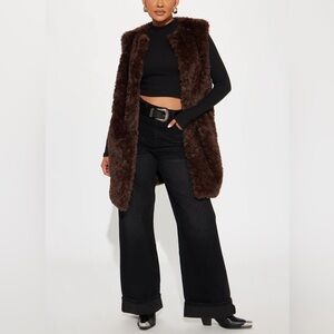 NWT Fashion Nova Rich Baby Faux Fur Vest